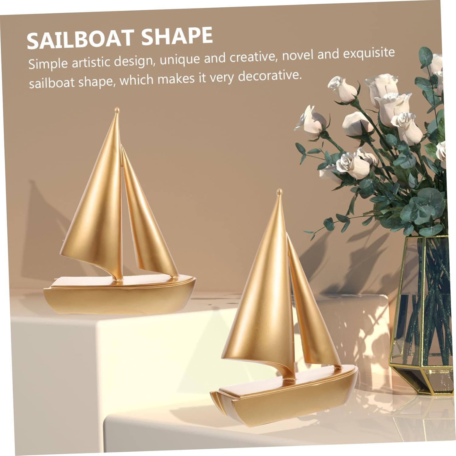 Resin Sailboat Ornament Retro Nautical Decor for Home and Office Elegant Desktop Adornment Housewarming and Stylish Sailboat Model