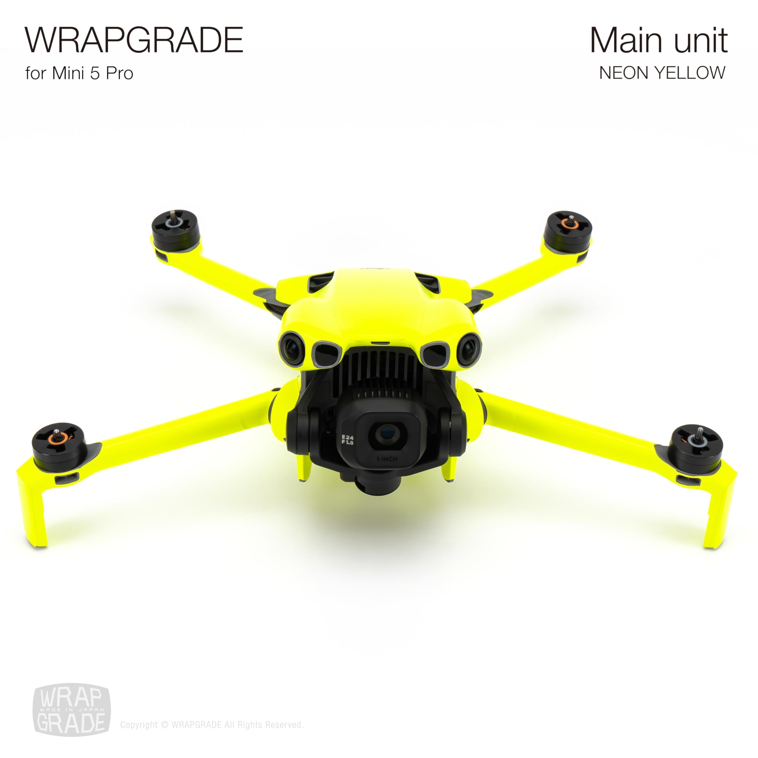 WRAPGRADE Skin Stickers Compatible with DJI Mini 5 Pro (Neon Yellow) - Image 2