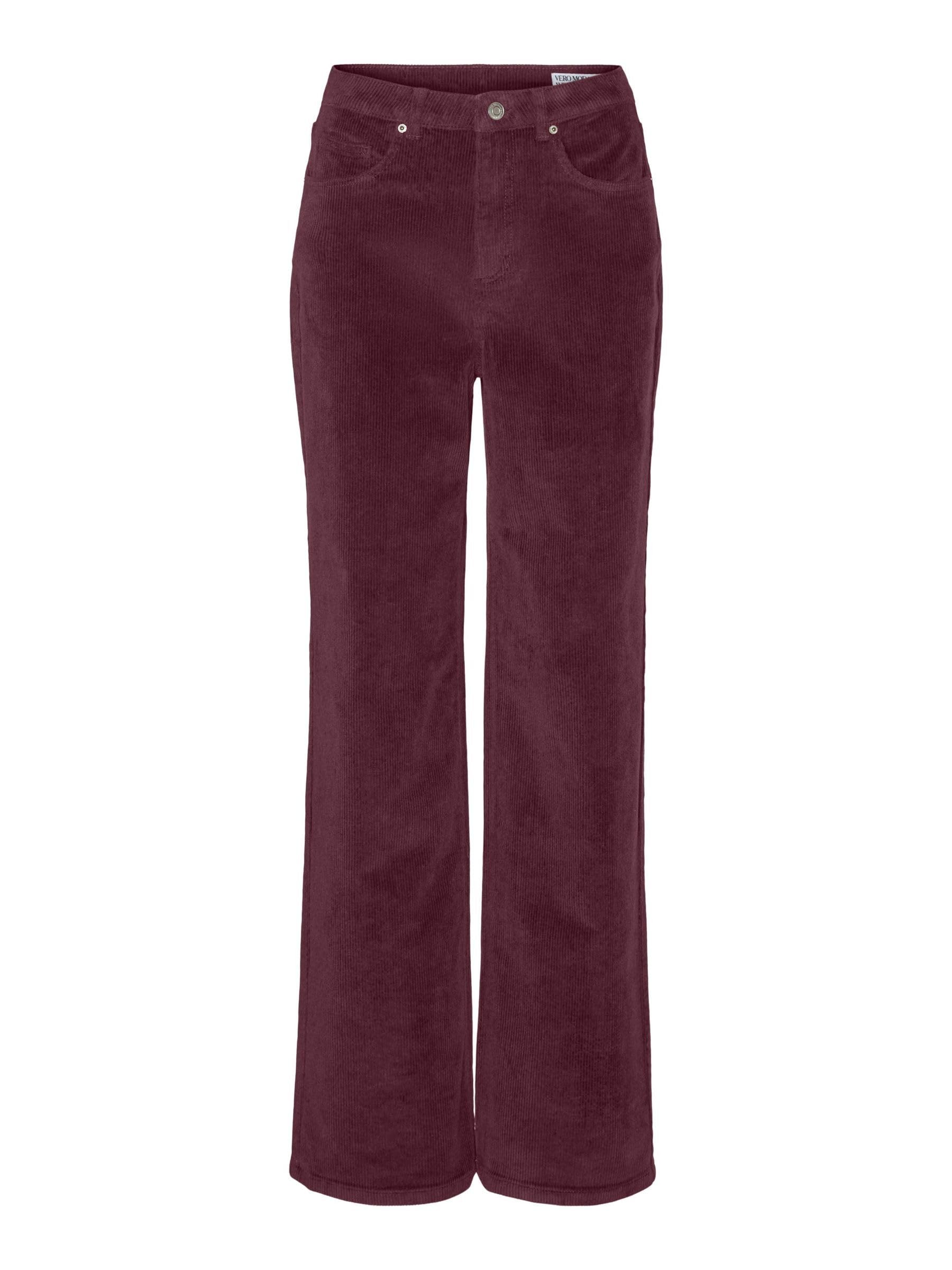 VERO MODA Female Wide Cut VMTESSA High Waist Wide Cut Jeans, Winetasting, 28W x 34L