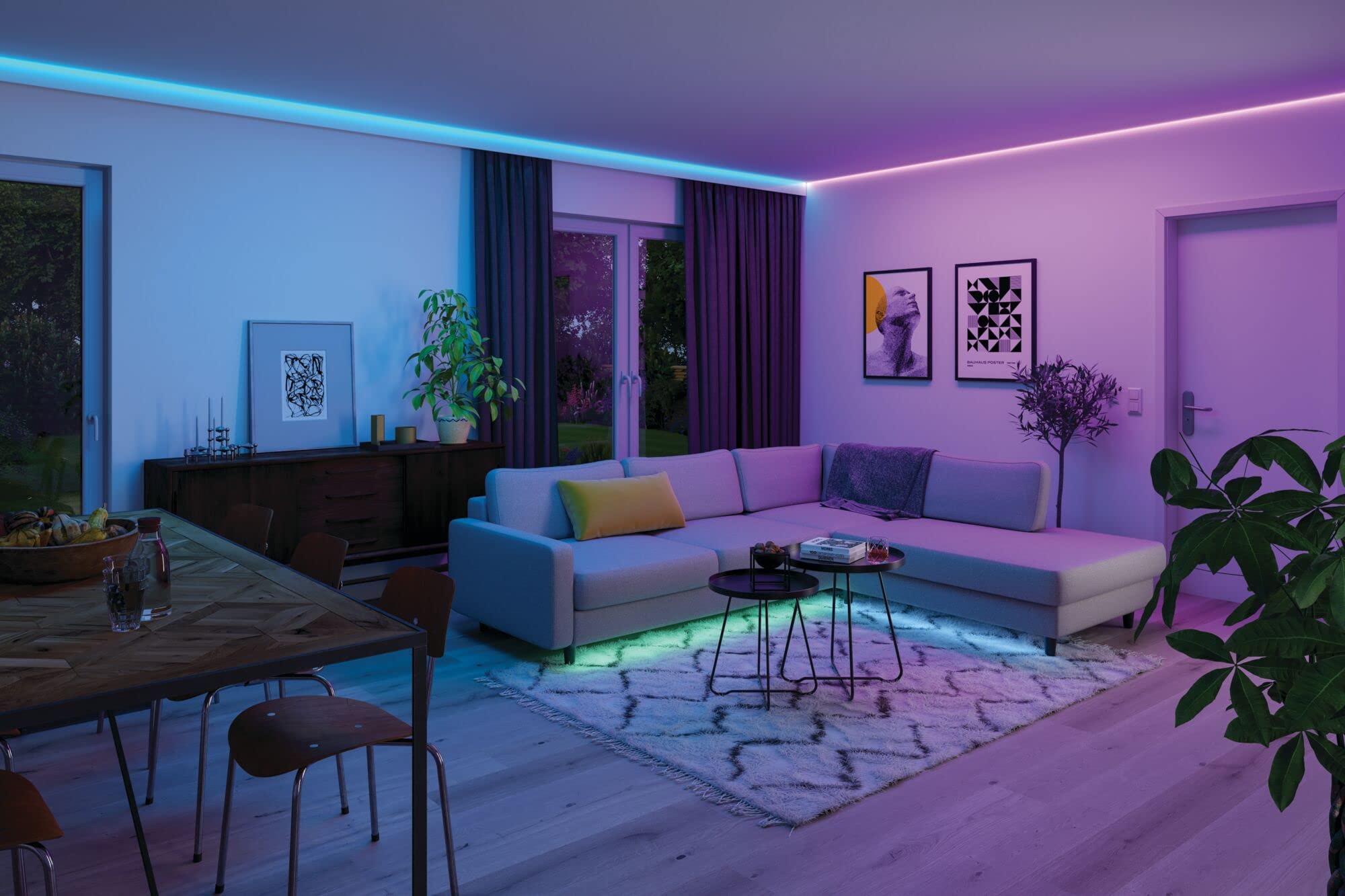 Paulmann 70528 MaxLED 1000 LED Strip RGBW Basisset IP44 18W 1000lm/m dimmbar 1,5m Silber Kunststoff 72LEDs/m 25VA