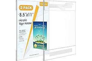 Acrylic Picture Frame Wall Mount: MaxGear Sign Holder 8.5x11