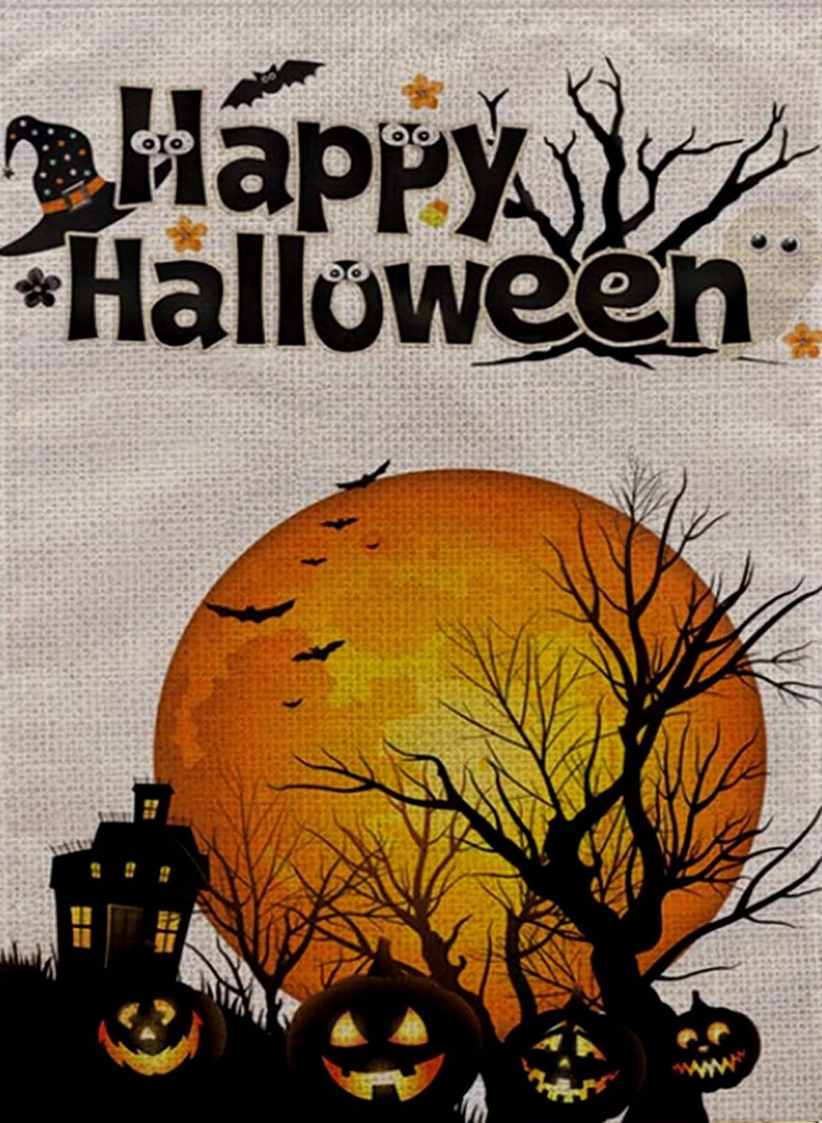 HOUVSSEN Metal Sign Happy Halloween, Welcome Pumpkin, Jack-o-Lantern Candy, Black Cat, Spider Halloween Poster Cute Tin Sign 8x12inch