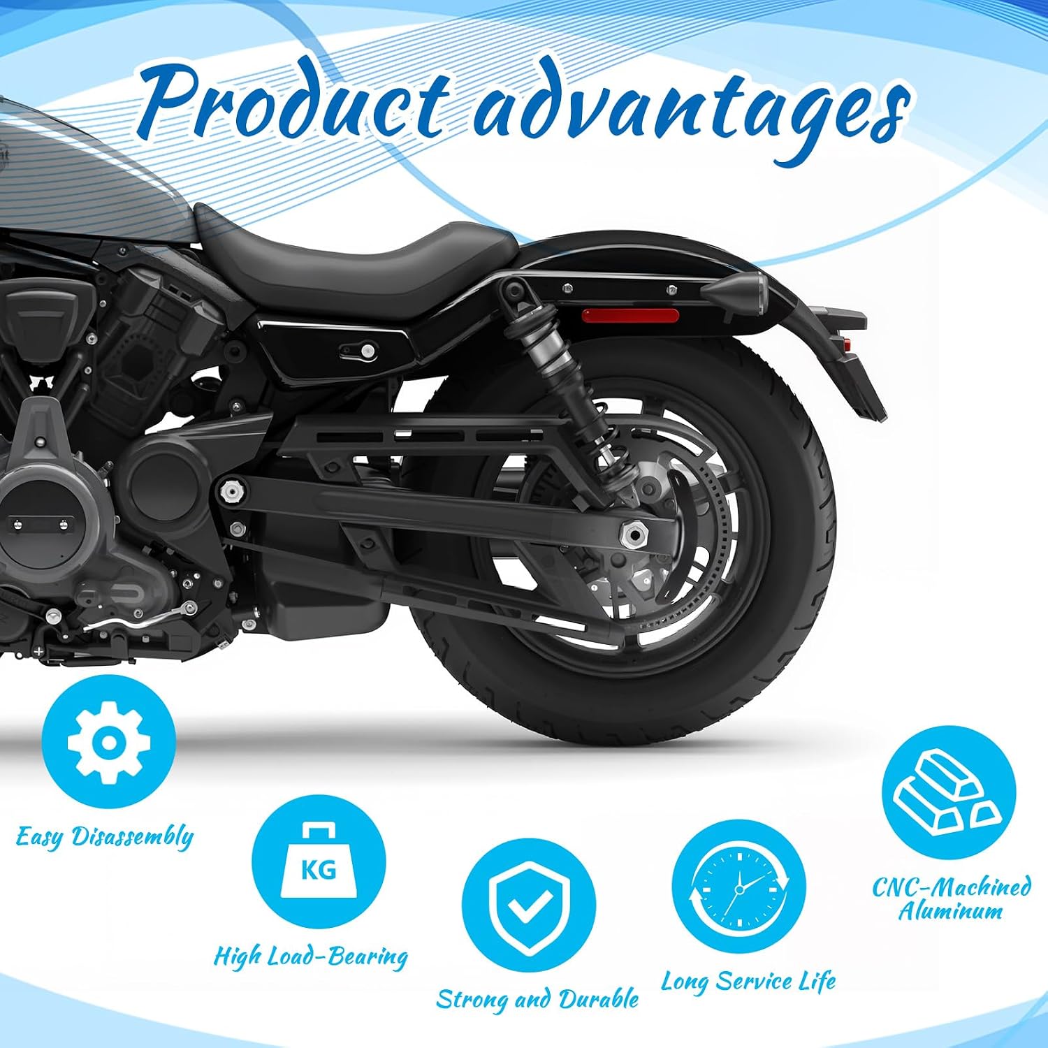 Rear License Plate Tag Mount Bracket Motorcycle License Plate Bracket Curved Side Support Holder Compatible with Harley/Davidson Sportster 48 72 Iron 883 1200 Nightster Roadster 1993-up