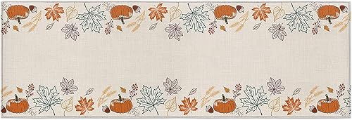 Miniatura 2 de 18X30IN Thanksgivg Door Doormat, Front Back Door Mat Autumn Maple Leaves Fall Pumpk Shaggy Entrance Rug Non Slip Floor Mats for Office, Bedroom,