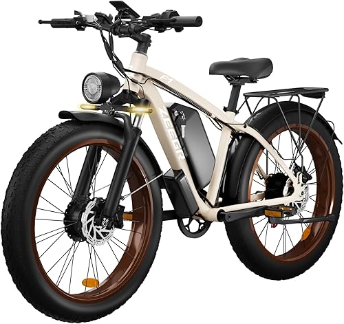 Bicicleta eléctrica para adultos, 2000 W 26 pulgadas, bicicleta eléctrica de neumático grueso, 35 MPH AWD bicicletas eléctricas de doble motor,