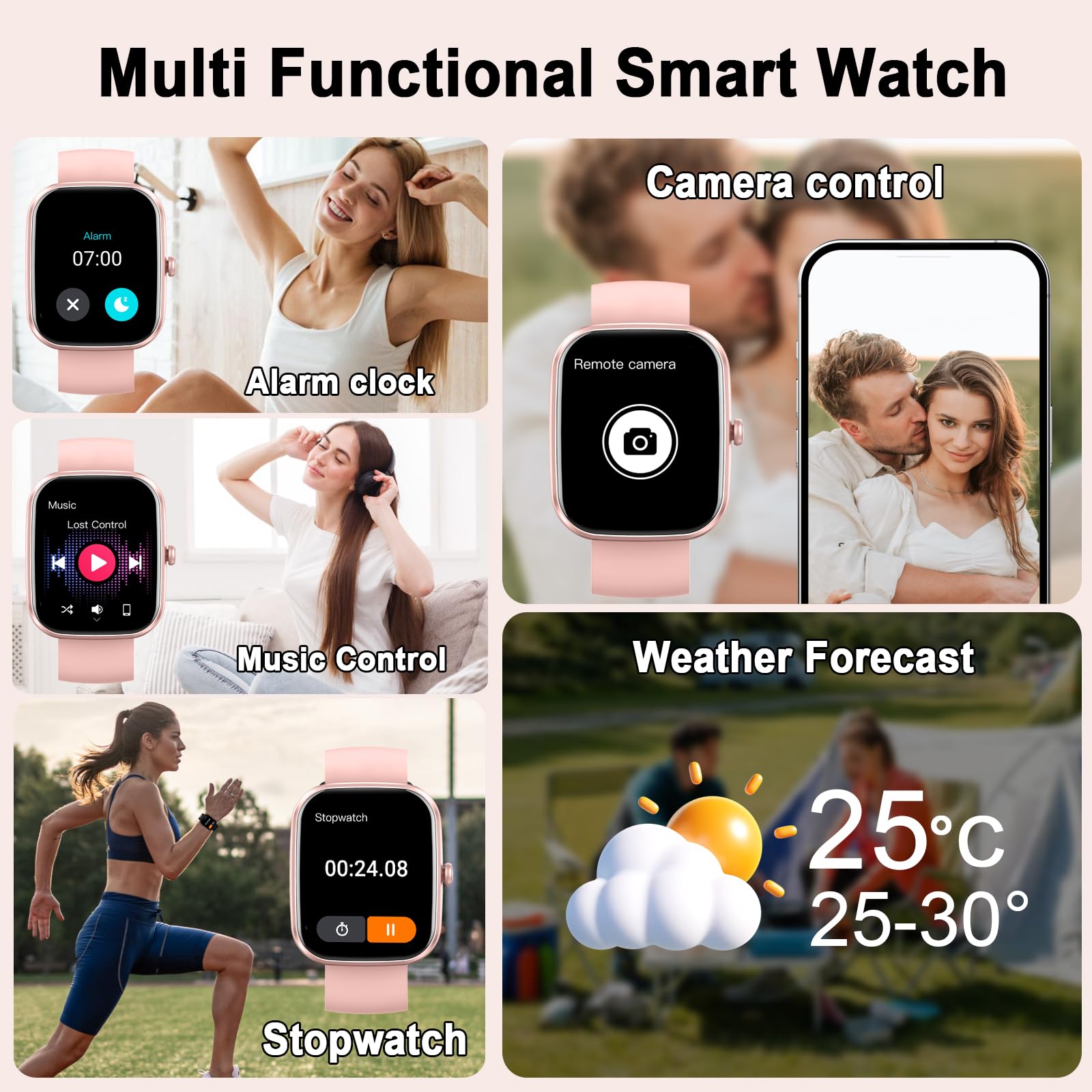 uaue Smartwatch Uomo, 1,43" HD Orologio Smartwatch Uomo con Chiamata Bluetooth,Militari Smart Watch Tracker 160+ Modalità Sportive,bianco