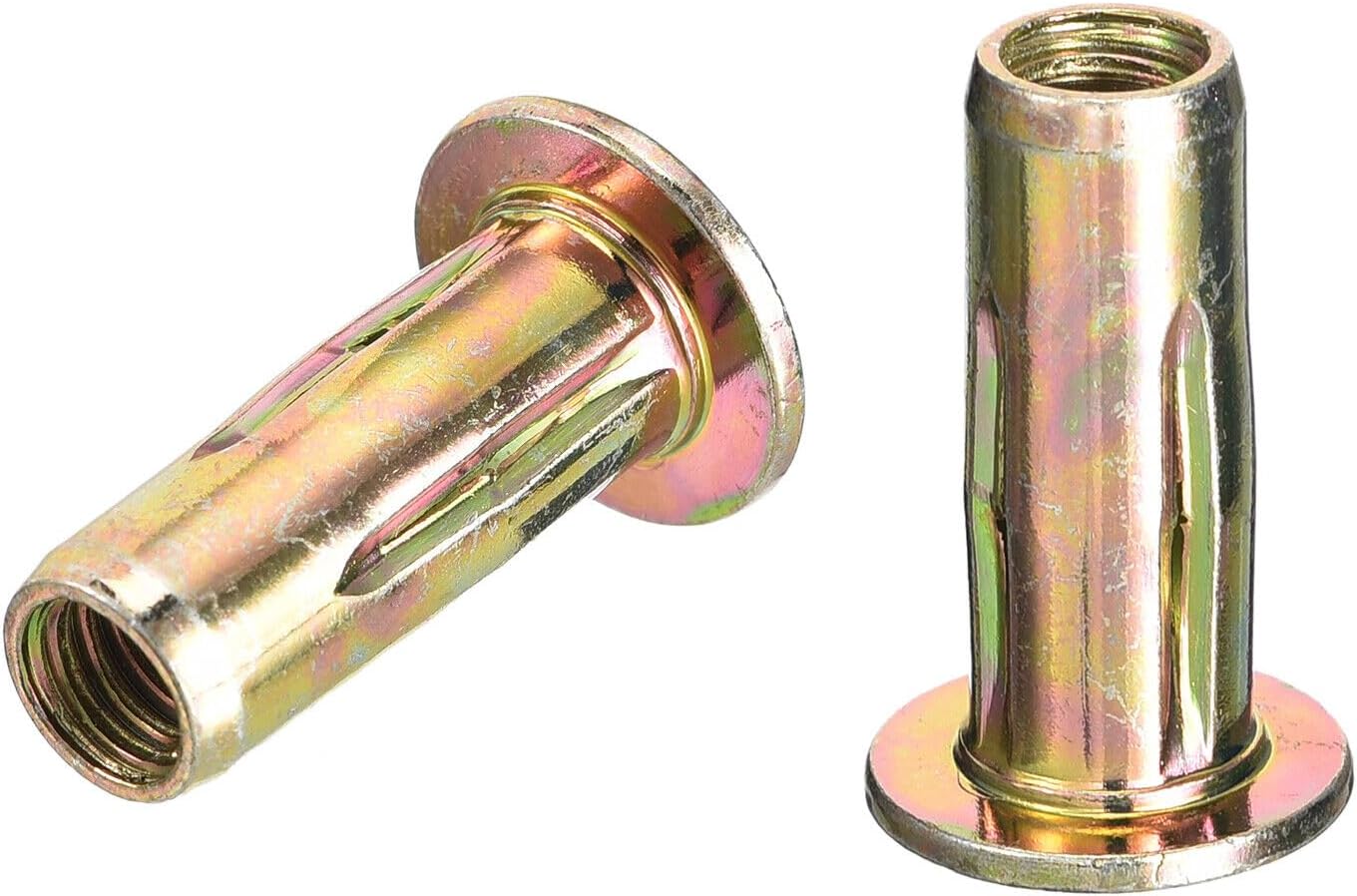 Toolparts And Accessories 1/4-20 Multi-Grip Rivet Nuts 100pcs Pre-Bulbed Shank Insert Nut Gold Zinc (#CN#130824-01792)