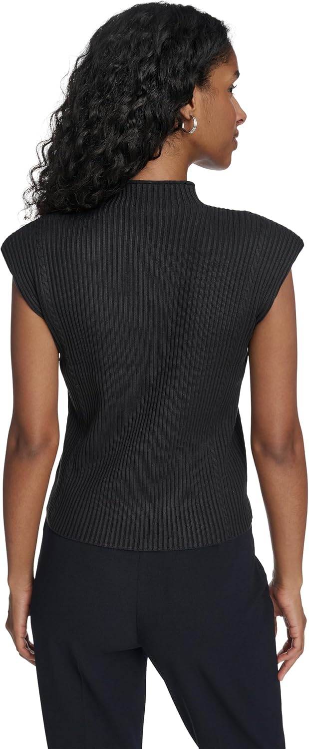 Calvin Klein Womens Sleeveless Mock Neck Pull on Blouse - Image 4