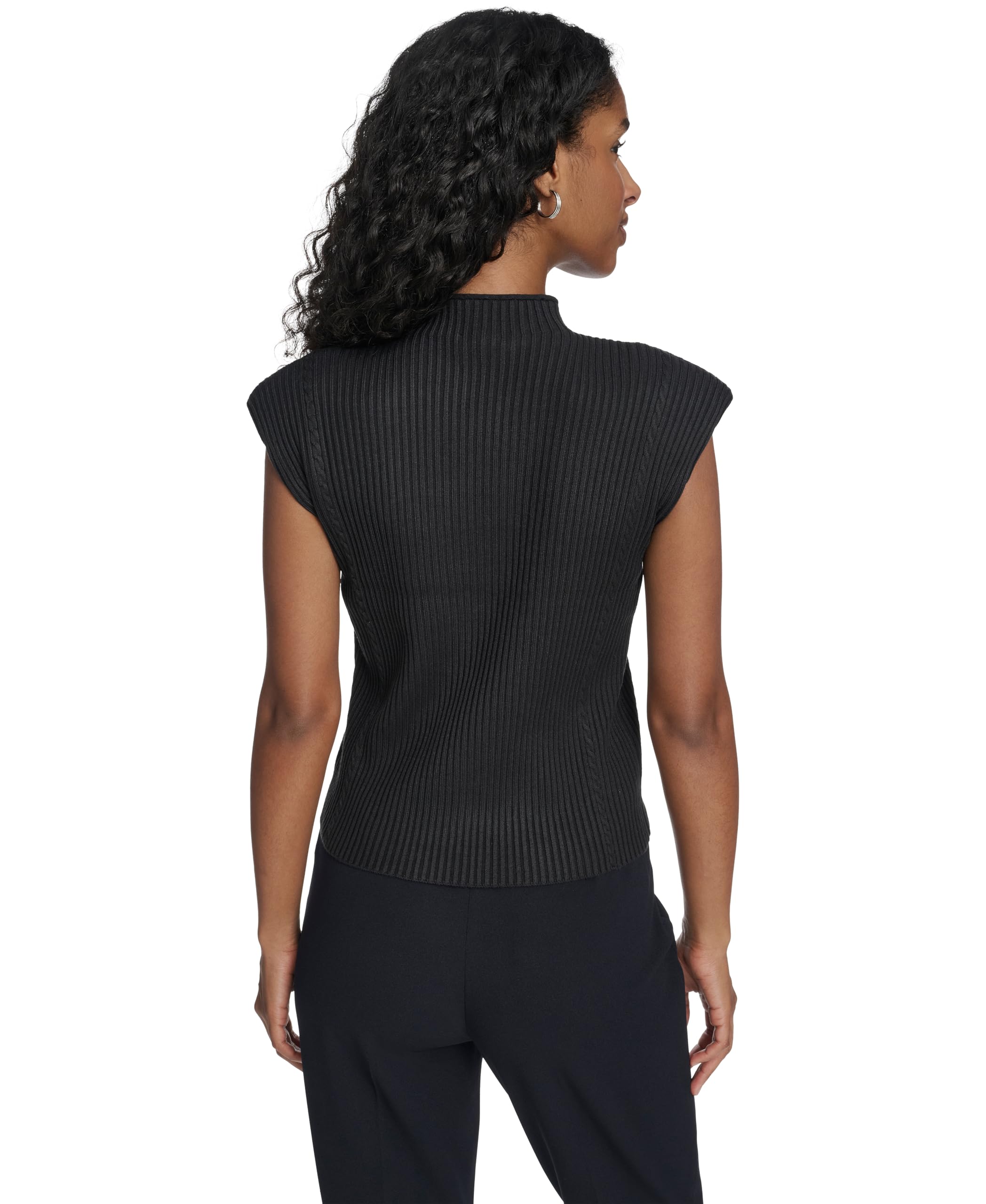 Calvin Klein Damen Sleeveless Mock Neck Pull On Blouse Ärmellose Bluse zum Hineinschlüpfen mit Stehkragen (1er Pack)