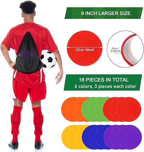 Miniatura 5 de Spot Markers Rubber Floor Dots 9inch 10inch 1836 Pcs Agility Dots Non Slip Flat Cones for Kids Soccer Basketball Speed Agility Training, Gym Dance