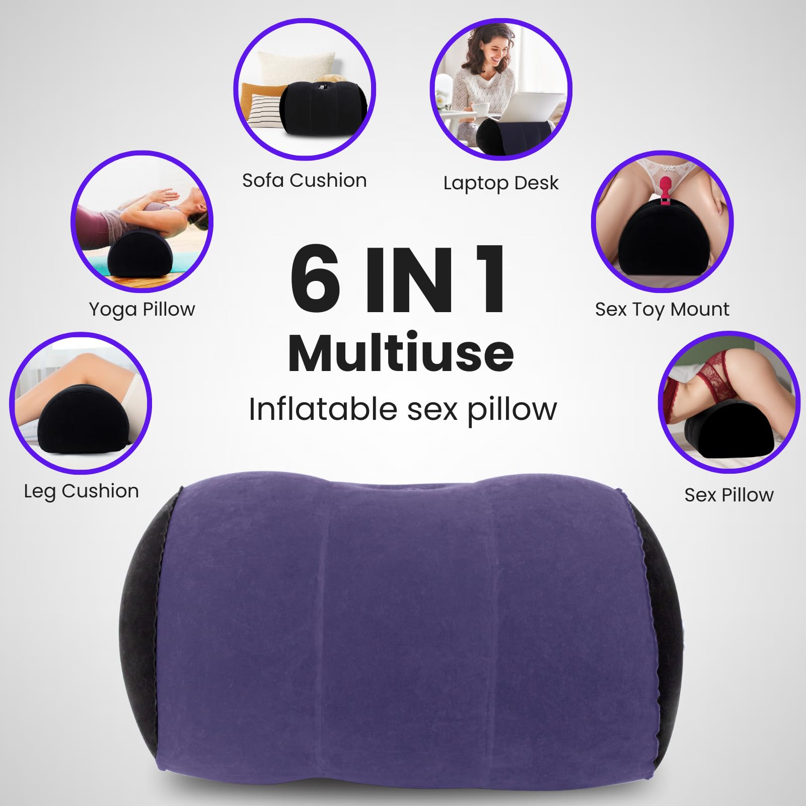 Dildo Mount Inflatable Sex Position Pillow for Adults Sex Furniture Sex Toys for Women Dildo Chair Sex Toy Mount Couples Women: Blue