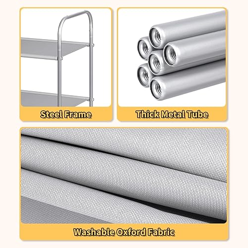 Miniatura 6 de SLEEPING LAMB Zapatero largo de 2 niveles para armario, estante ancho apilable para zapatos con capacidad para 18 pares de almacenamiento bajo de