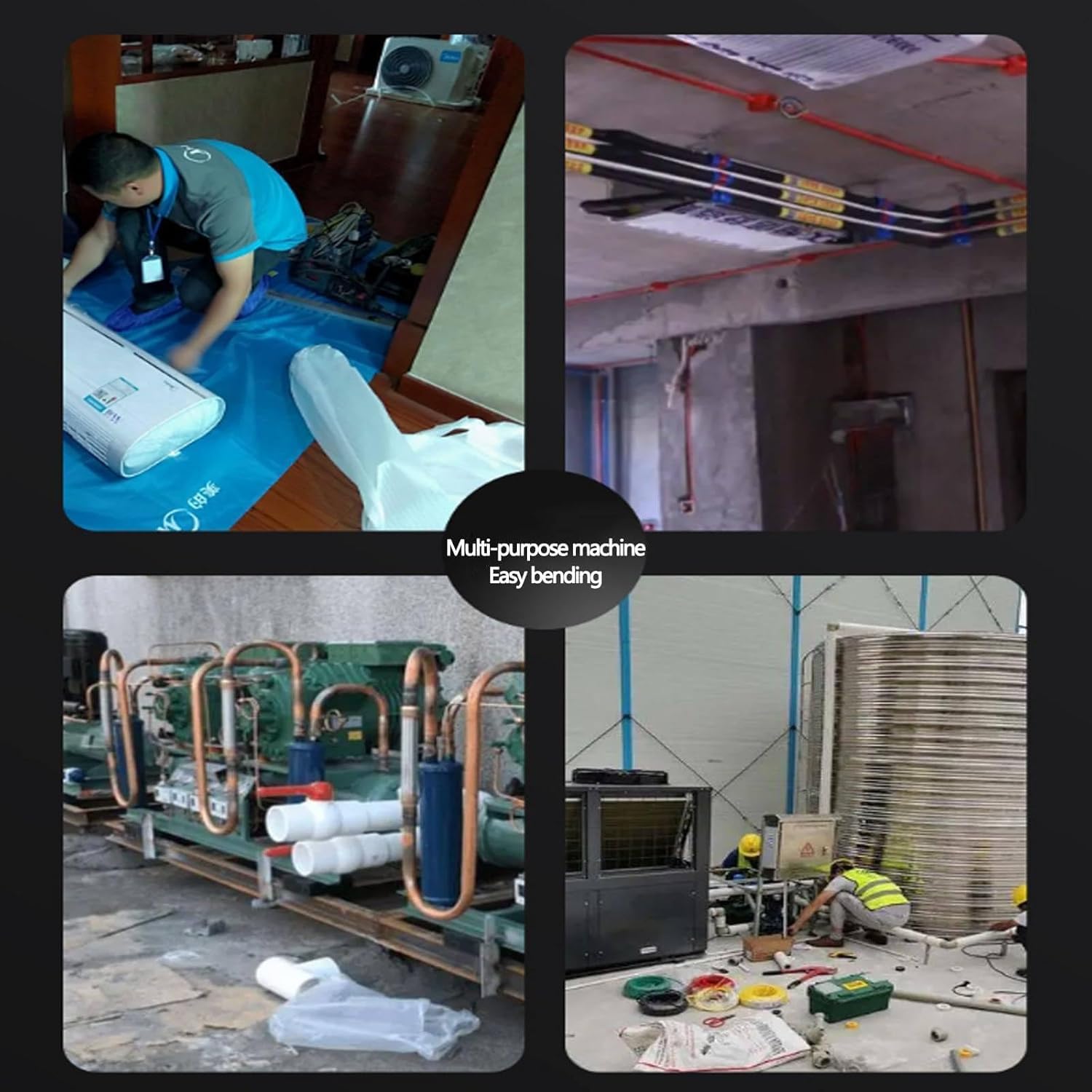 Kit de herramientas para doblar tubos eléctricos, doblador de tubos eléctricos para tubos de cobre suave, curva de 90° con troqueles de 1/4 a 7/8, ideal para tuberías de cobre y fontanería