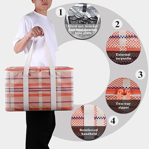 Miniatura 4 de Azuresw Bolsa aislada para entrega de alimentos, bolsa aislada para calor y frío con soporte y tabla de carga, bolsa aislada impermeable de alta
