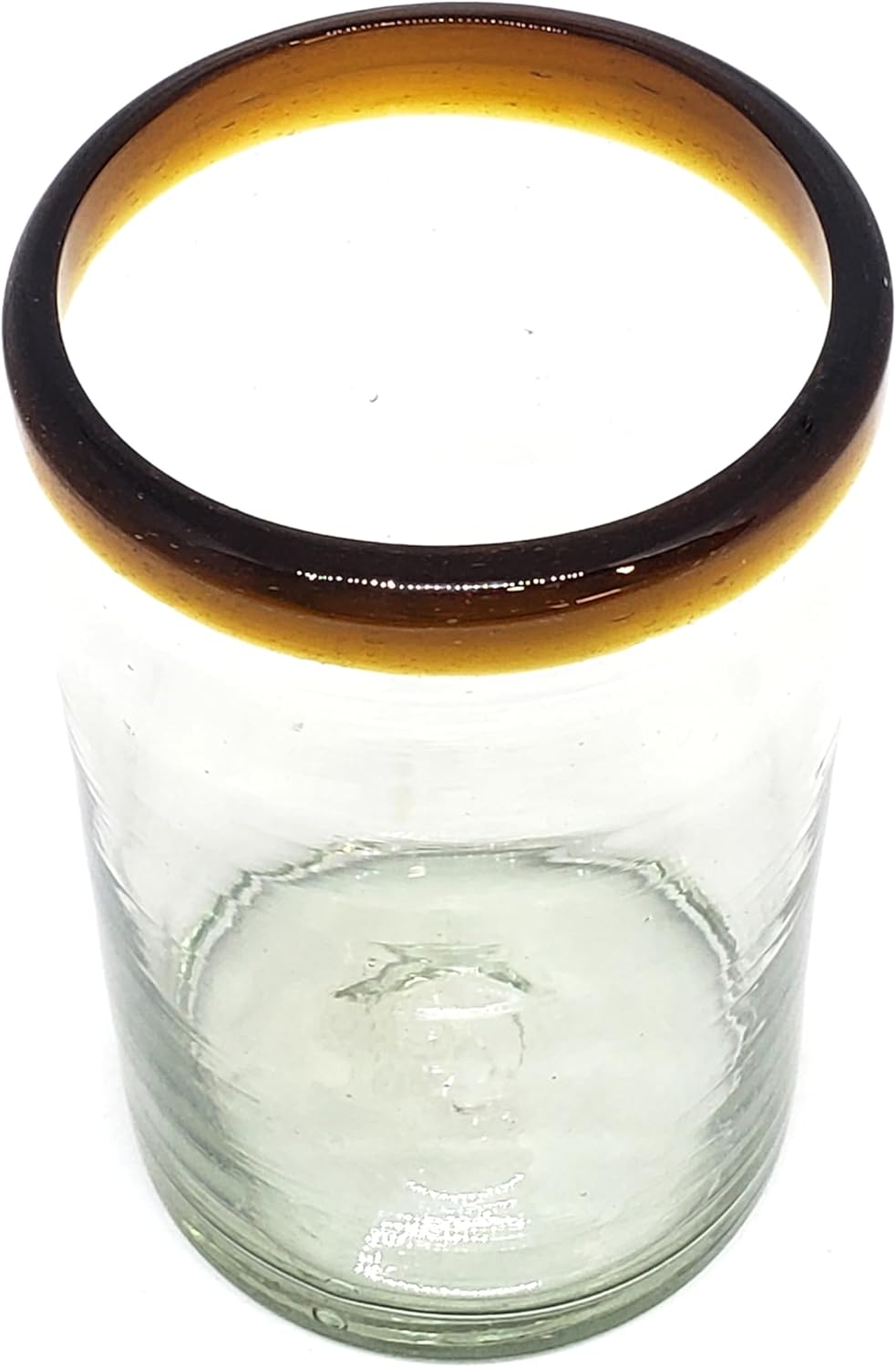 Amber Rim 14 oz Drinking Glasses (set of 6), Recycled Glass, Lead-free, Toxin-Free (Drinking) - Image 7