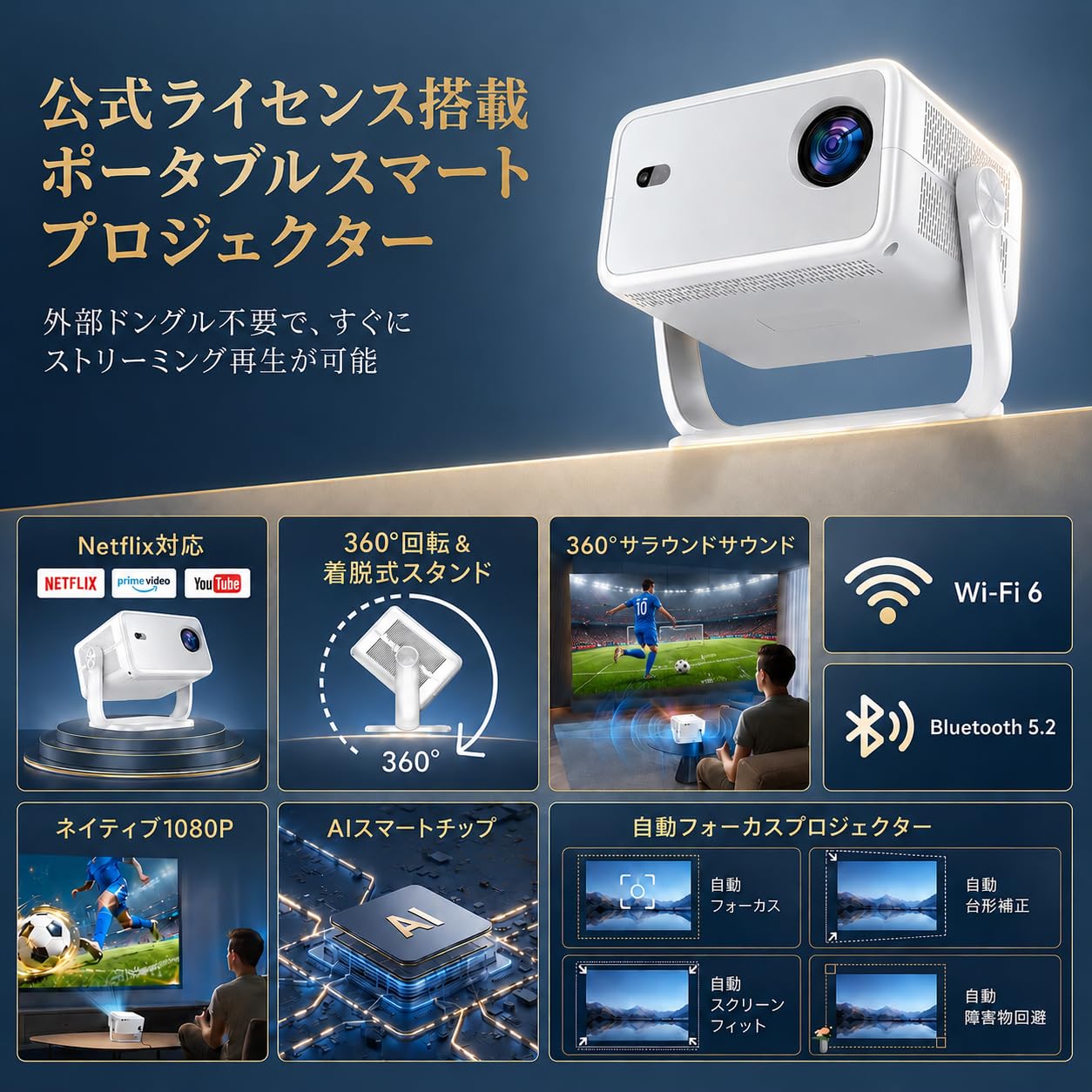 Amazon.co.jp: Huidun PT10 プロジェクター 天井投影【2026新登場