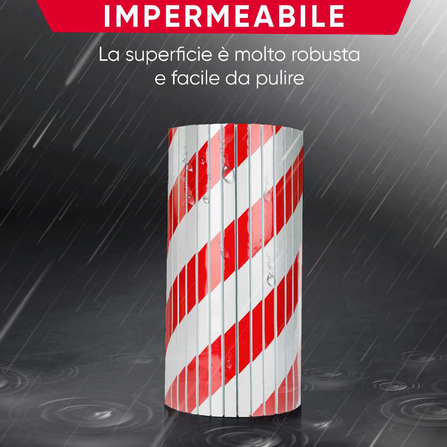 NURADA Paracolpi Garage. Protezione Portiere Auto. Pack 5. Paracolpi Portiere Auto. Paraspigoli Angolari. Angolari per Muro. Paraspigoli Gommapiuma. Colonne rotonde. 40x25x2cm (Rosso riflettente)