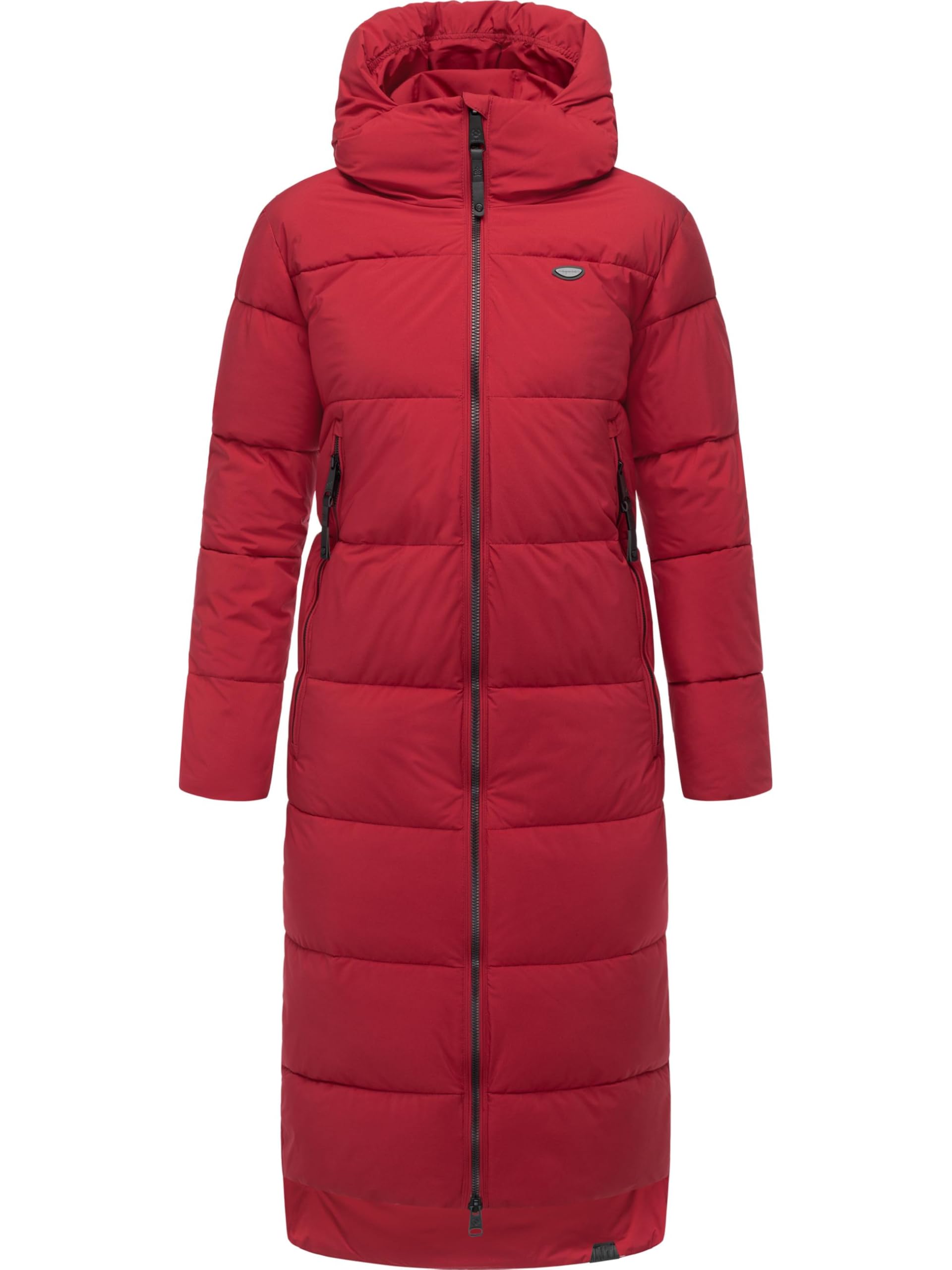 Ragwear YOUMODO Women's Winter Coat, Warm, Waterproof and Breathable Quilted Coat, Extra Long with Hood, XS - 6XL, Dark Red25, XS