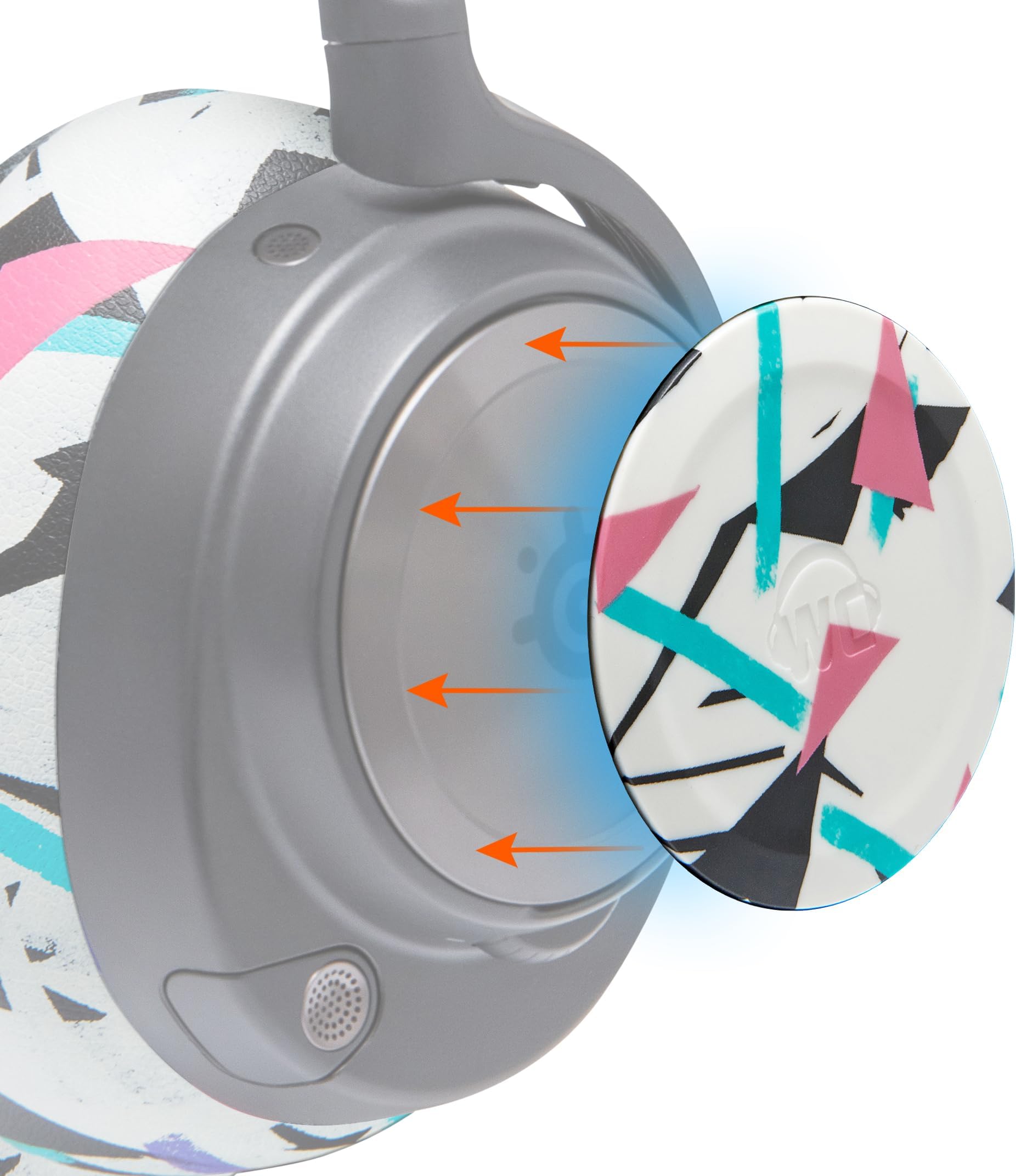 Side Speaker Plates for Arctis Nova Headsets Made by Wicked Cushions | Fits Arctis Nova Pro Wireless, Pro Wired, Nova 7, 7X, 7P | Designs Perfectly Match WC Headbands & Earpads | 90's White