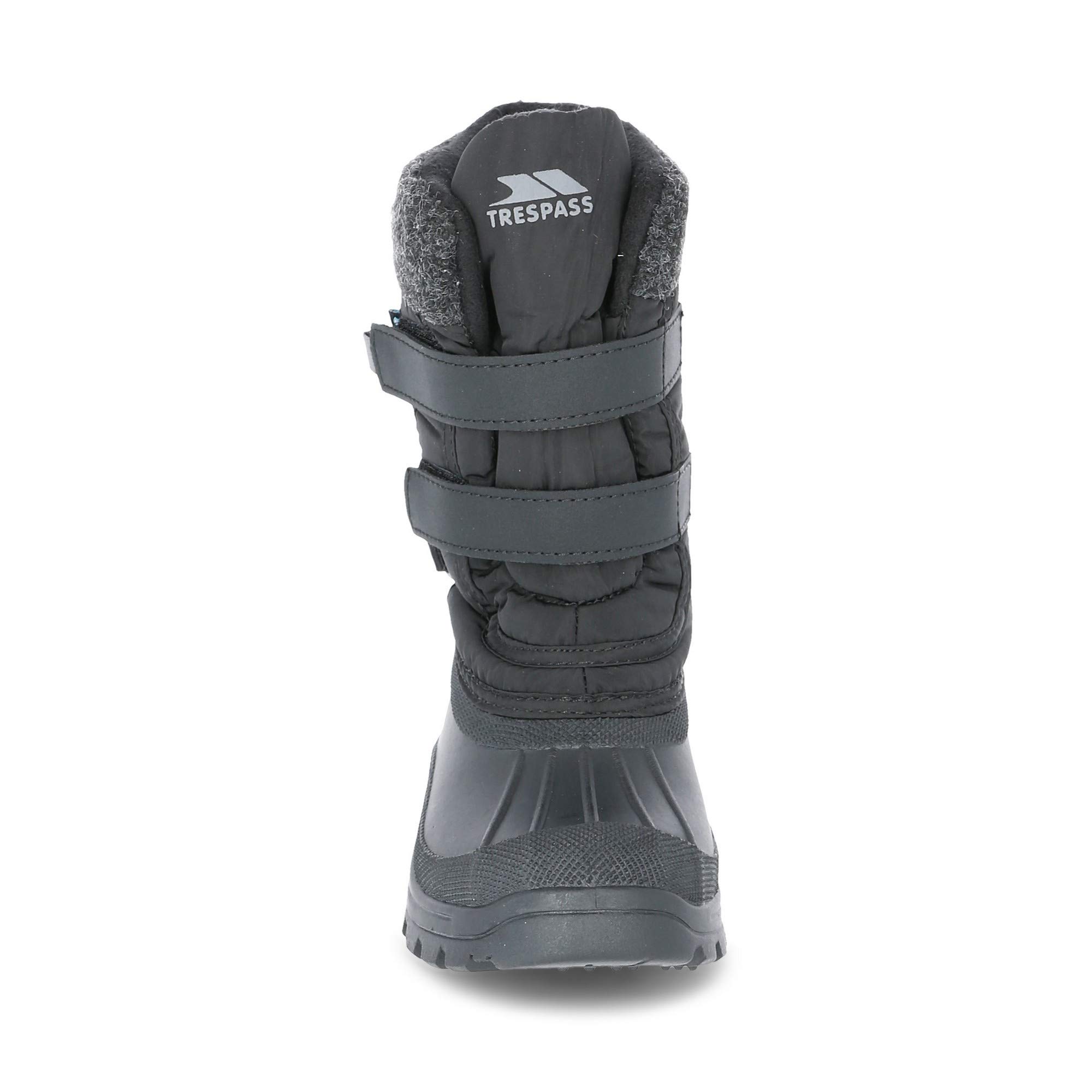 Trespass Childrens Boys Strachan II Waterproof Touch Fastening Snow Boots (1 Youth UK) (Black)