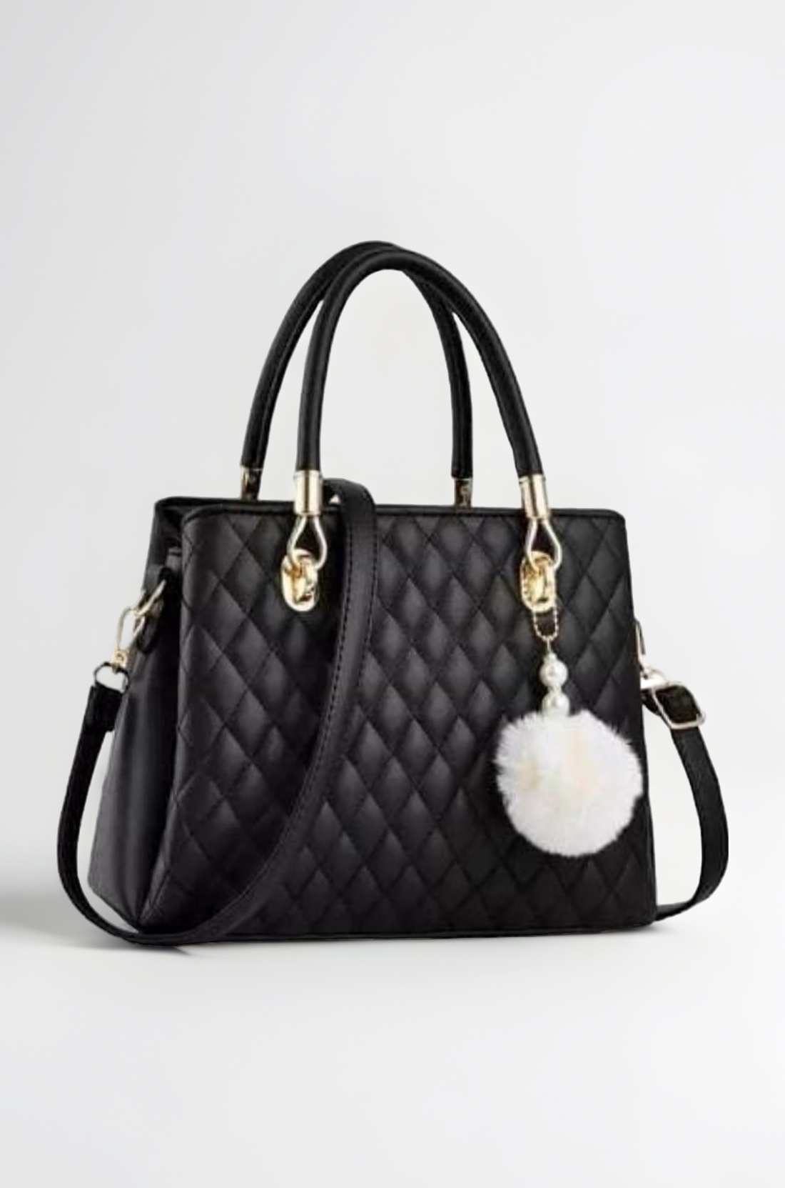 women's pu leather handbag shoulder bag hand held bag with long strap queen collection simple sober and stylish (HB5)