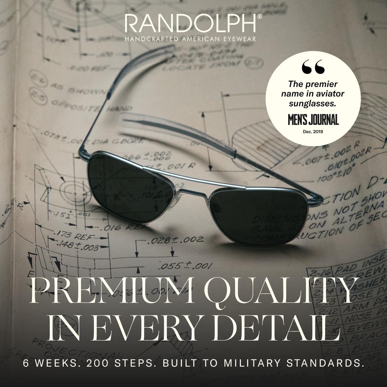 Randolph Eyewear Archer Aviator Sunglasses for Men & Women – Non-Polarized & Polarized Lenses UV Protection Sunglasses - Image 3