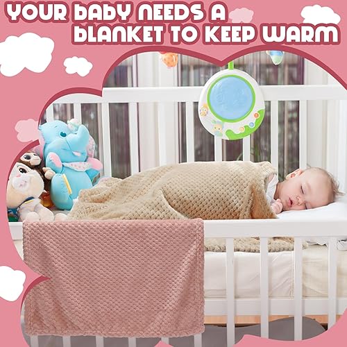 Vista 6 de Frienda Manta mullida para bebé, 4 piezas, manta mullida para niños y niñas, suave y cálida para bebés, recién nacidos, suministros de cama