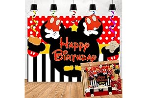 GCH Mickey Mouse Backdrop for Kids Happy Birthday Party Decorations