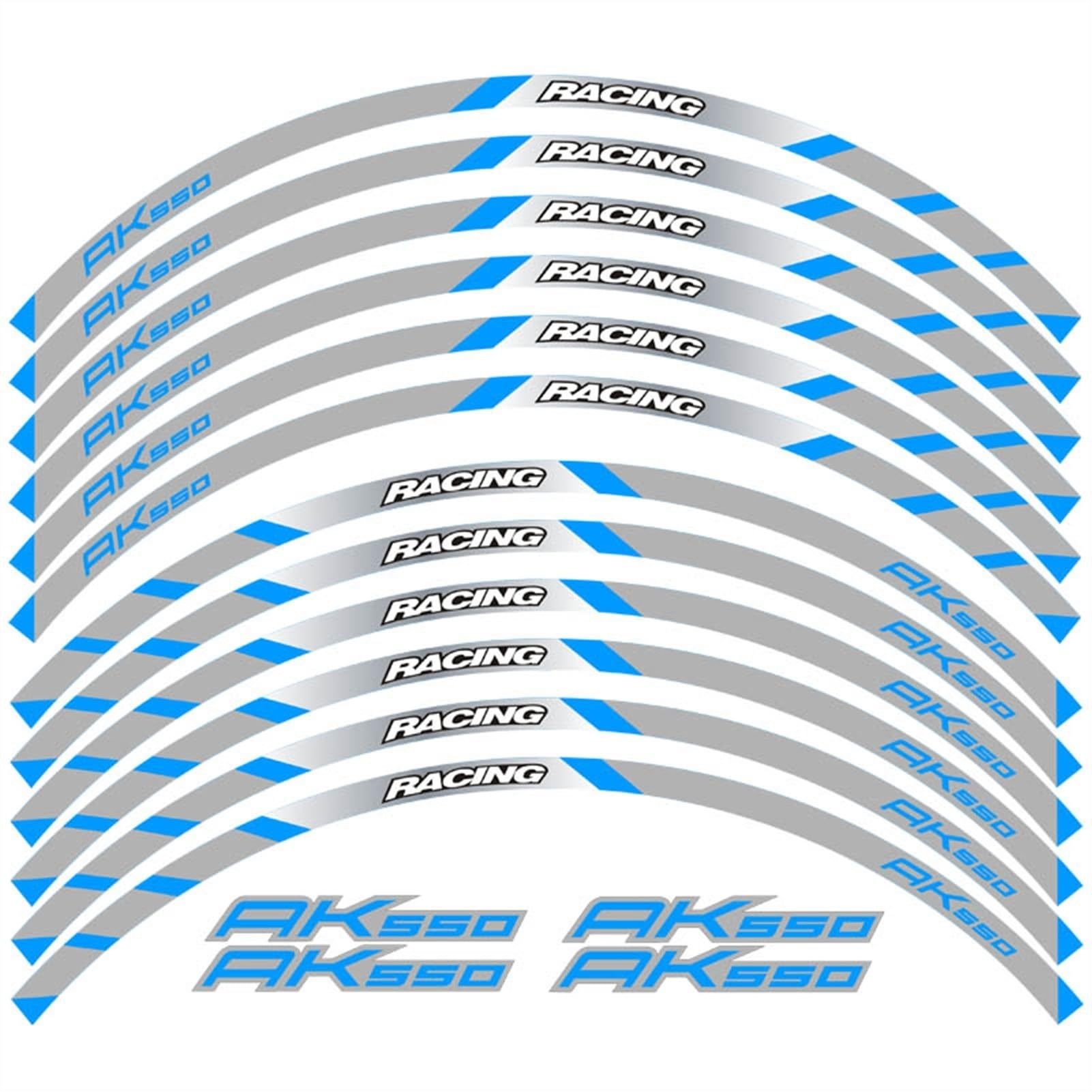 Motorcycle Wheel Sticker Inner Rim Reflective Protection Decal Decorative Film for KYMCO AK550 Ak 550 Decorative(Color5)