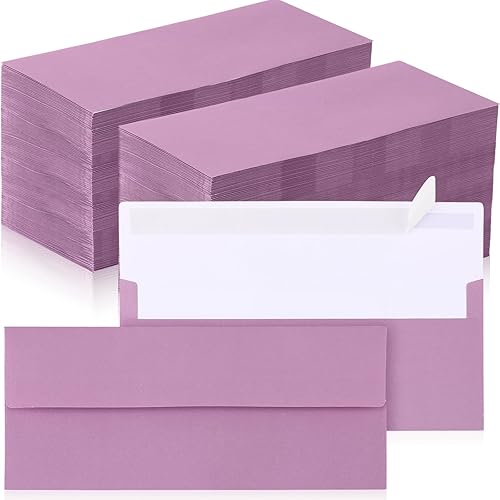 Miniatura 9 de Jutom 500 sobres de papel kraft tamaño carta a granel #10 Negocios fuertes sellados 4-1/8 x 9-1/2 pulgadas, sobres de correo imprimibles para Negro