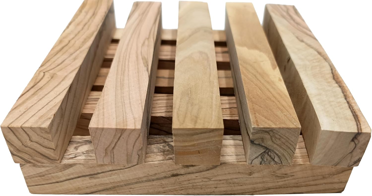 Zuluf 10 Authentic Bethlehem Olive Wood Pen Blanks with Certificates - BLANK104, Exotic Holy Land Wood Turning Blanks, 0.75" x 0.75" x 5" - Ideal for Pen Making, Woodturning, & Carving Projects
