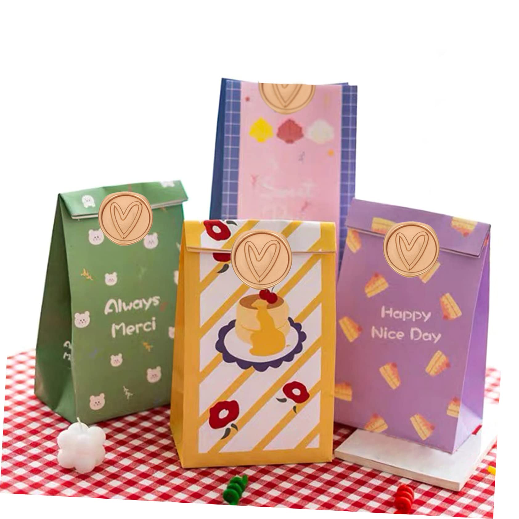 3 Sets Herzmuster Wachssiegelaufkleber Selbstklebende Siegelset Briefmarken Für Hochzeit 50 Stück * 3