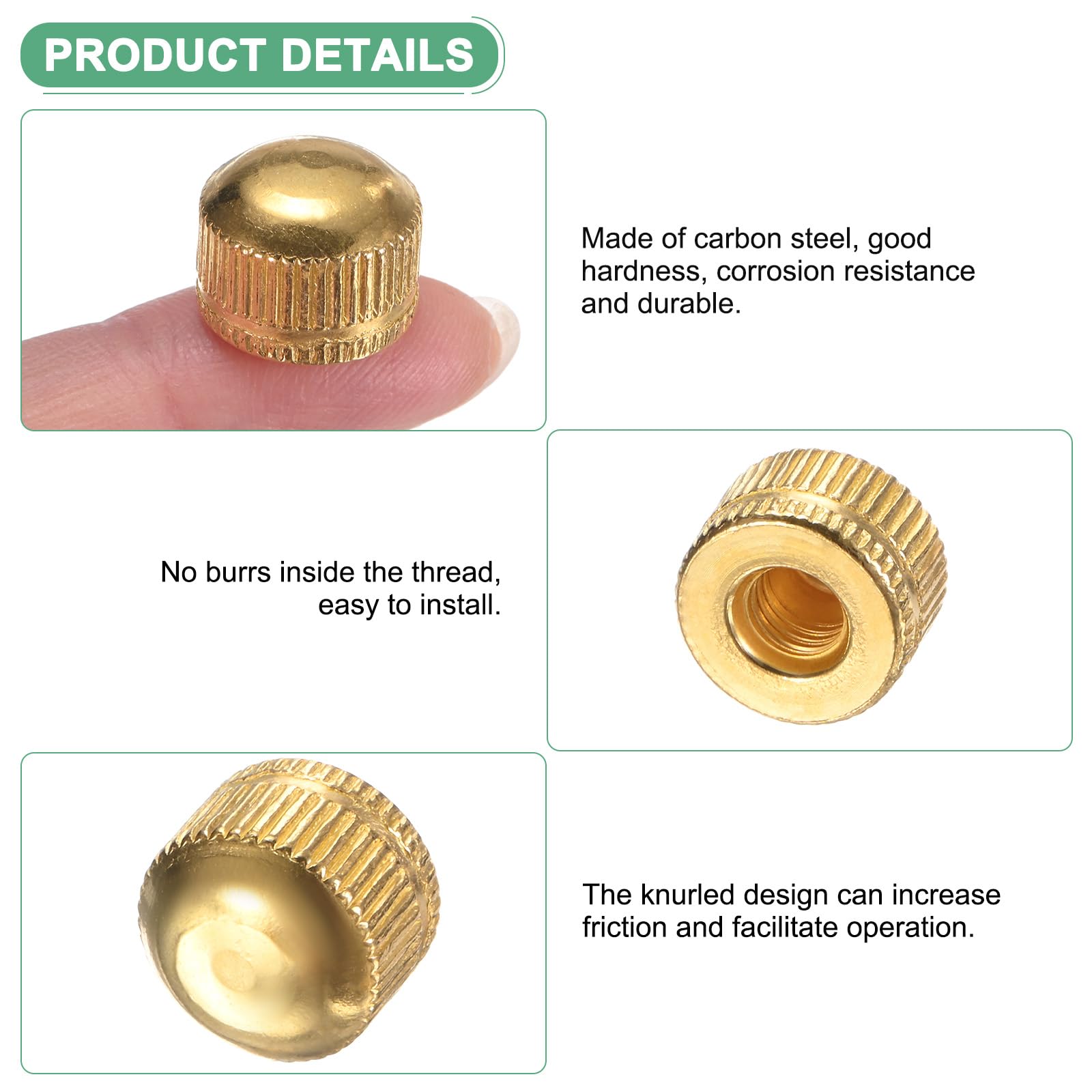 M METERXITY 25-Pack Threaded Cap Nuts - Image 2