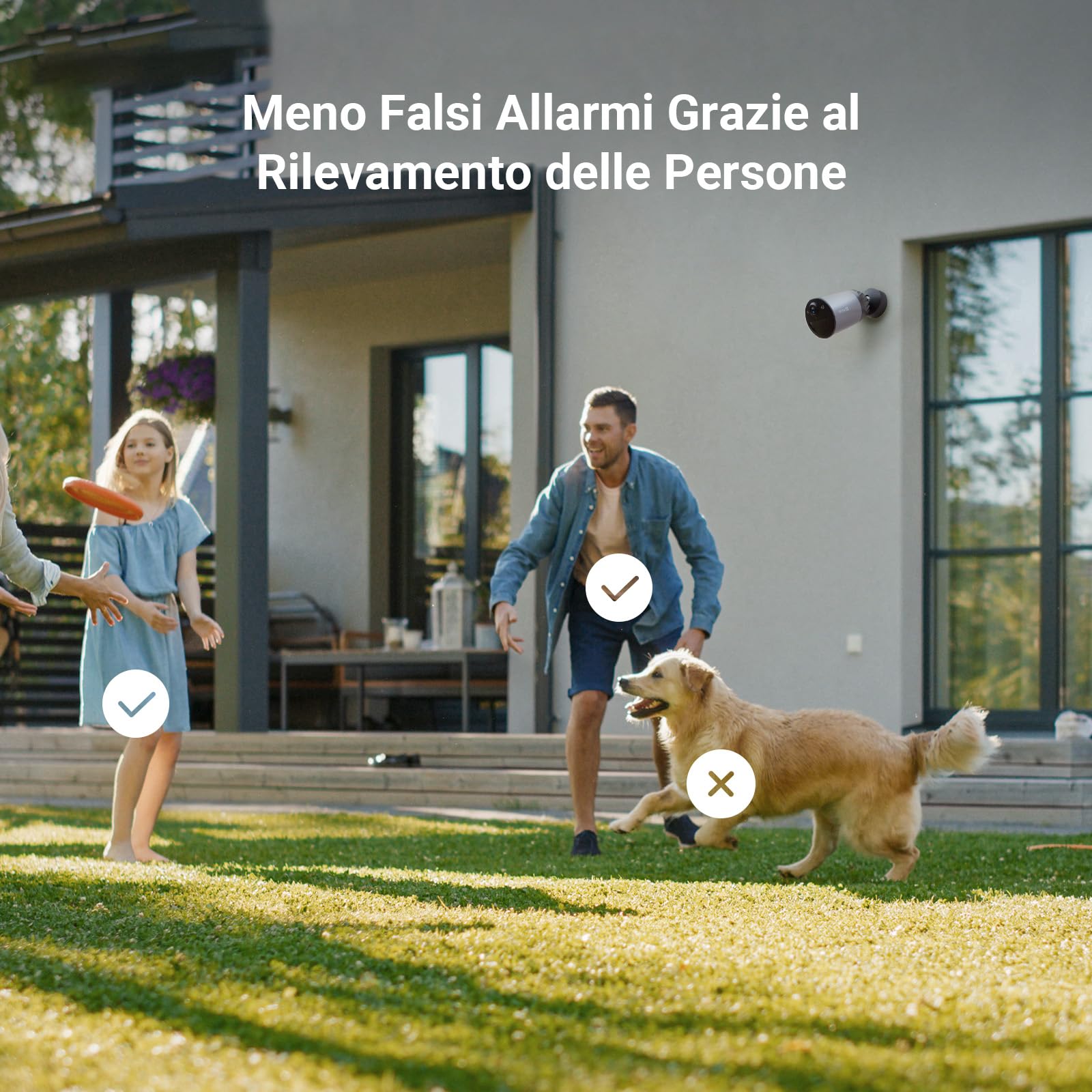 EZVIZ Telecamera wifi esterno batteria 2k, 100% senza fili, 270 Giorni di durata della batteria, impermeabilità IP66, Visione notturna a colori, Alexa, Rilevamento di Persone, Modello BC1C 4MP
