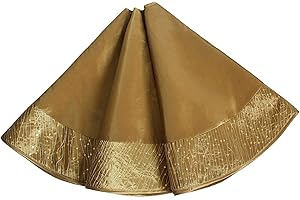 Gold Faux Silk Satin Center, Sparkle Glitter Sequin Handcraft Border Christmas Tree...