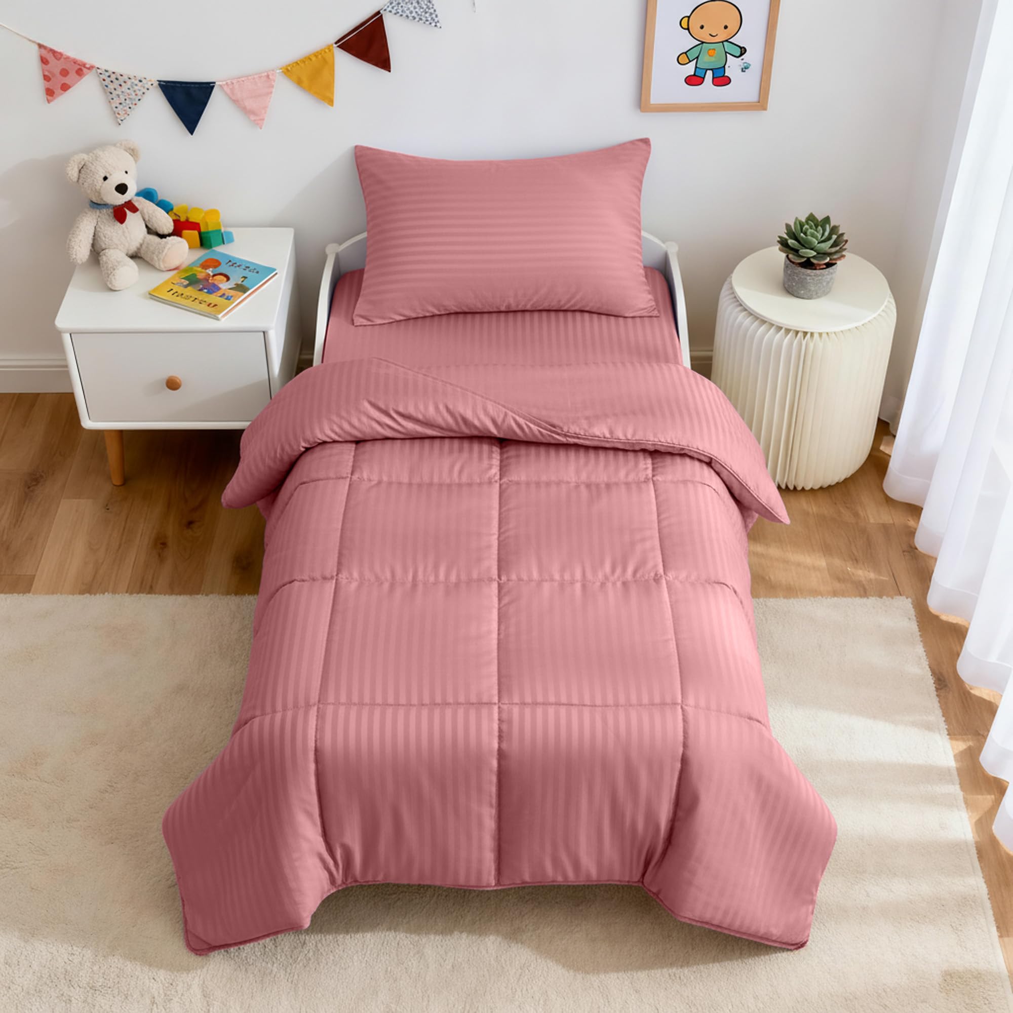 ZPECC Toddler Bedding Set 4 Piece Hypoallergenic Baby Crib Bedding Set