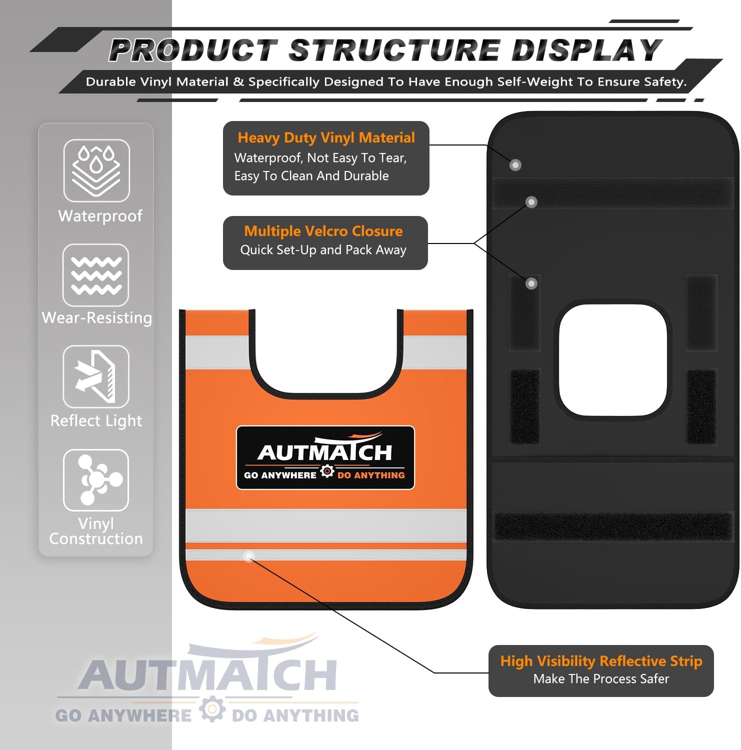 AUTMATCH Winch Cable Damper - Winch Dampener Reduce Recoil & Safer Recovery