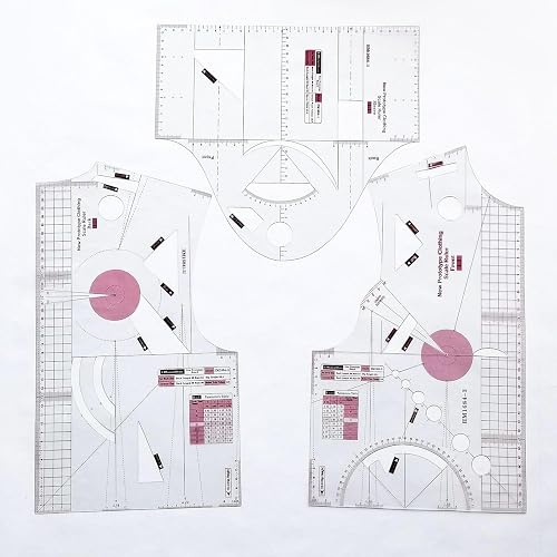 Fashion Design Sewing Ruler Set for Women's Blouse, School Student Apparel Drawing Template, Teaching Prototype Ruler