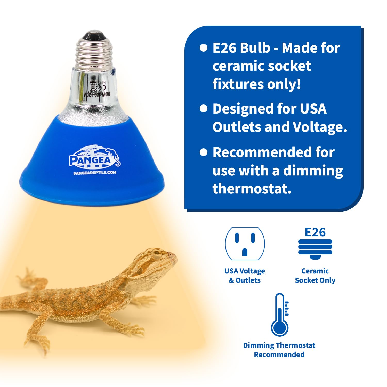 Pangea 75W Deep Heat Projector for Reptiles with Carbon Fiber Filament, Core Warming Infrared A and B Bulb for Basking Lizards, Designed for Ceramic Sockets (75 Watt) - image 3