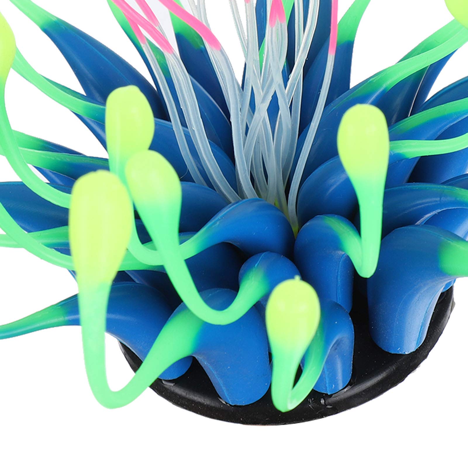 Efecto Brillante Decoración de Plantas de Coral Artificial Corales de Silicona Suave Simulación Planta de Acuario Pecera Decoración de Paisaje Adornos(Azul)
