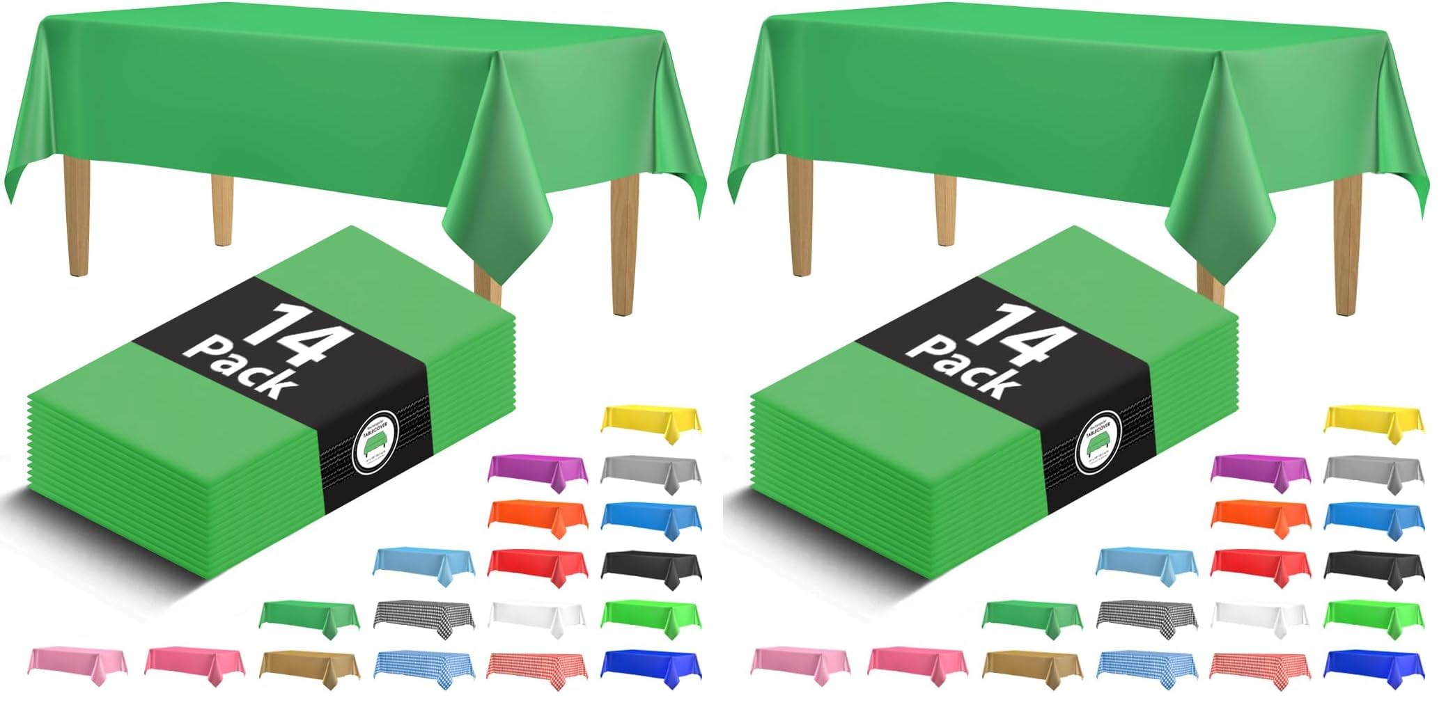 Black Tablecloths - 14 Pack Disposable Covers -14 Black Tablecloths - 14 Pack Disposable Covers -14