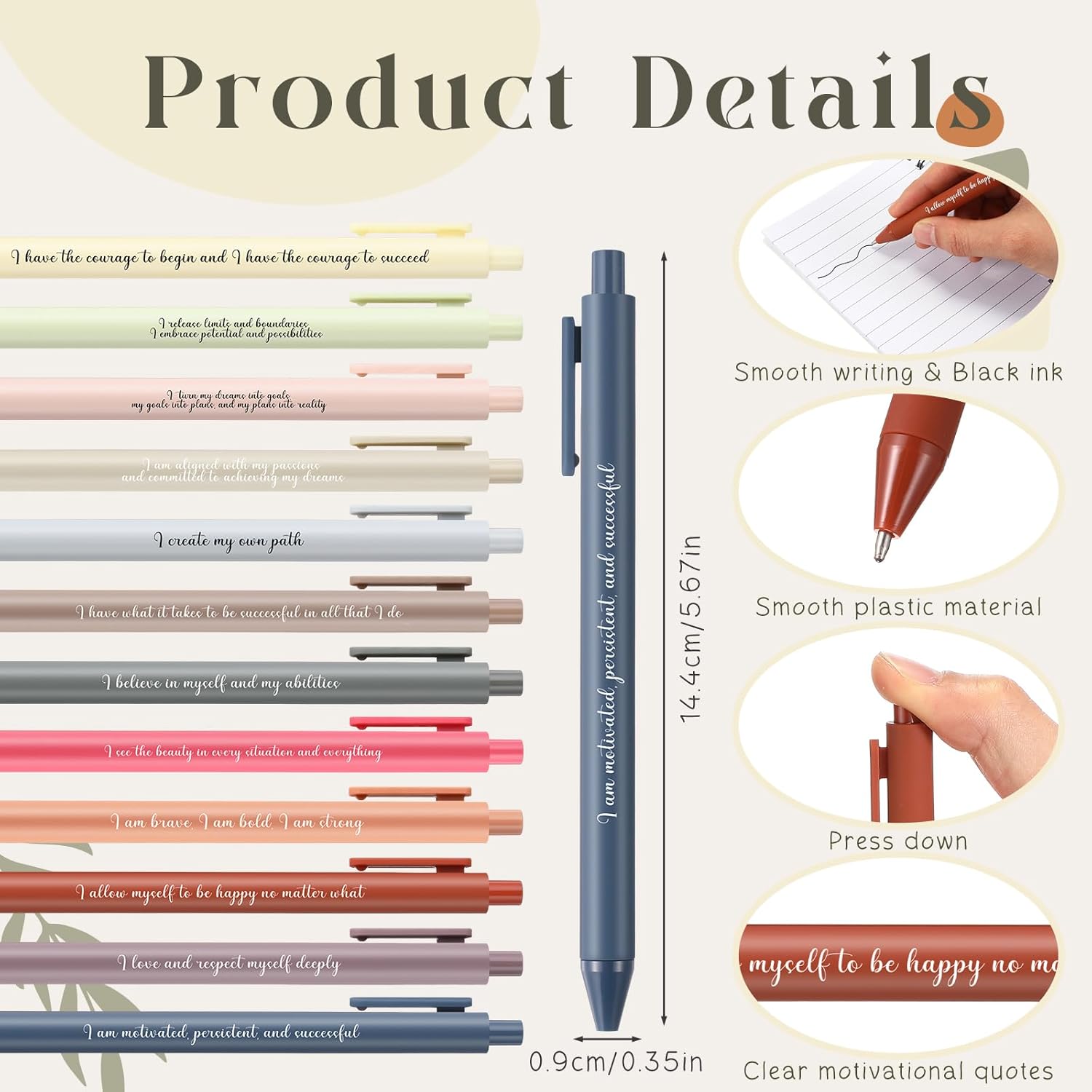 Resurhang 48 Pcs Inspirational Gifts Set Positive Affirmation Notebook with Ballpoint Pen Mental Health Motivational Memo Pad for Women Teacher Nurse Coworker Stress Relief Self Care Gift