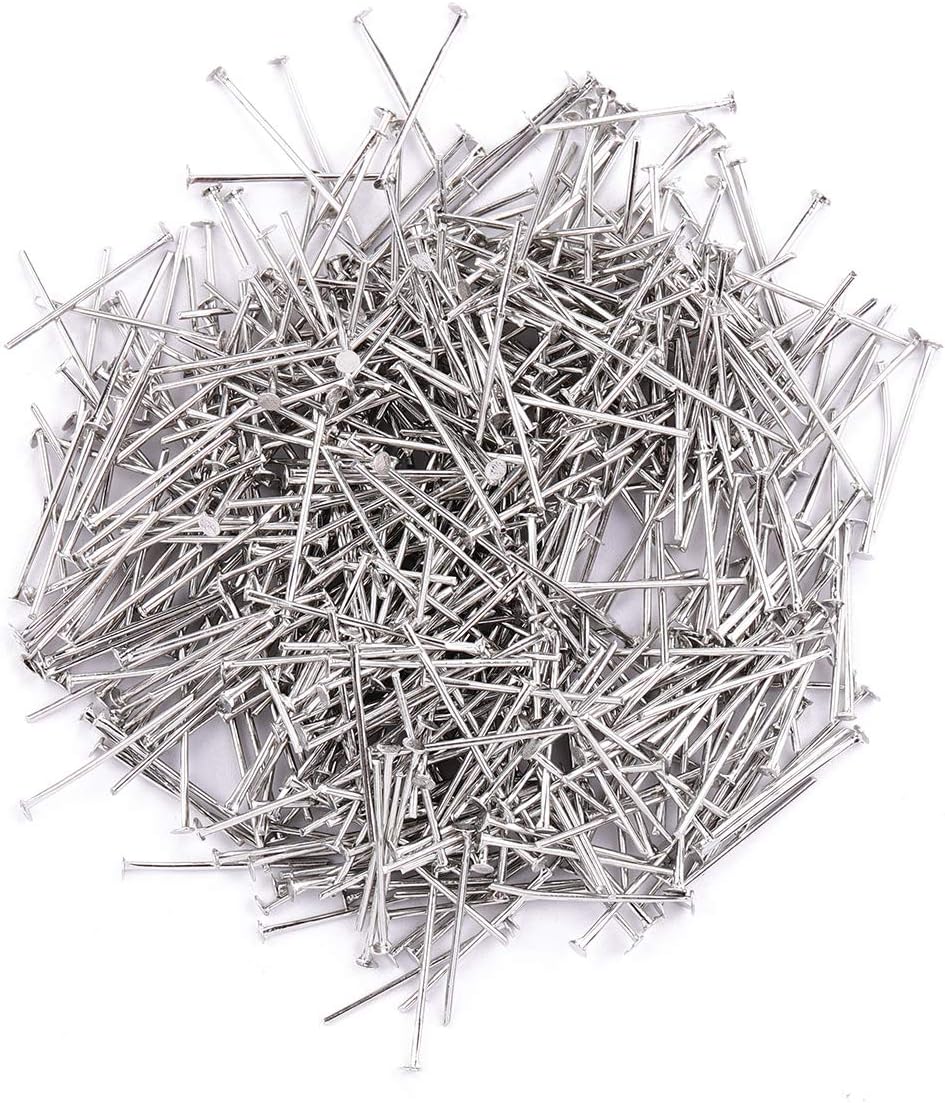 Head Pins Platinum for DIY Jewelry Making 20mm 500pcs - Image 3