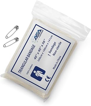EMS XTRM Triangular Bandages First Aid - Multi-Use Cravats Triangular Bandage, EMS Sling, 100% Cotton, 40 x 40 x 56, 12 Count