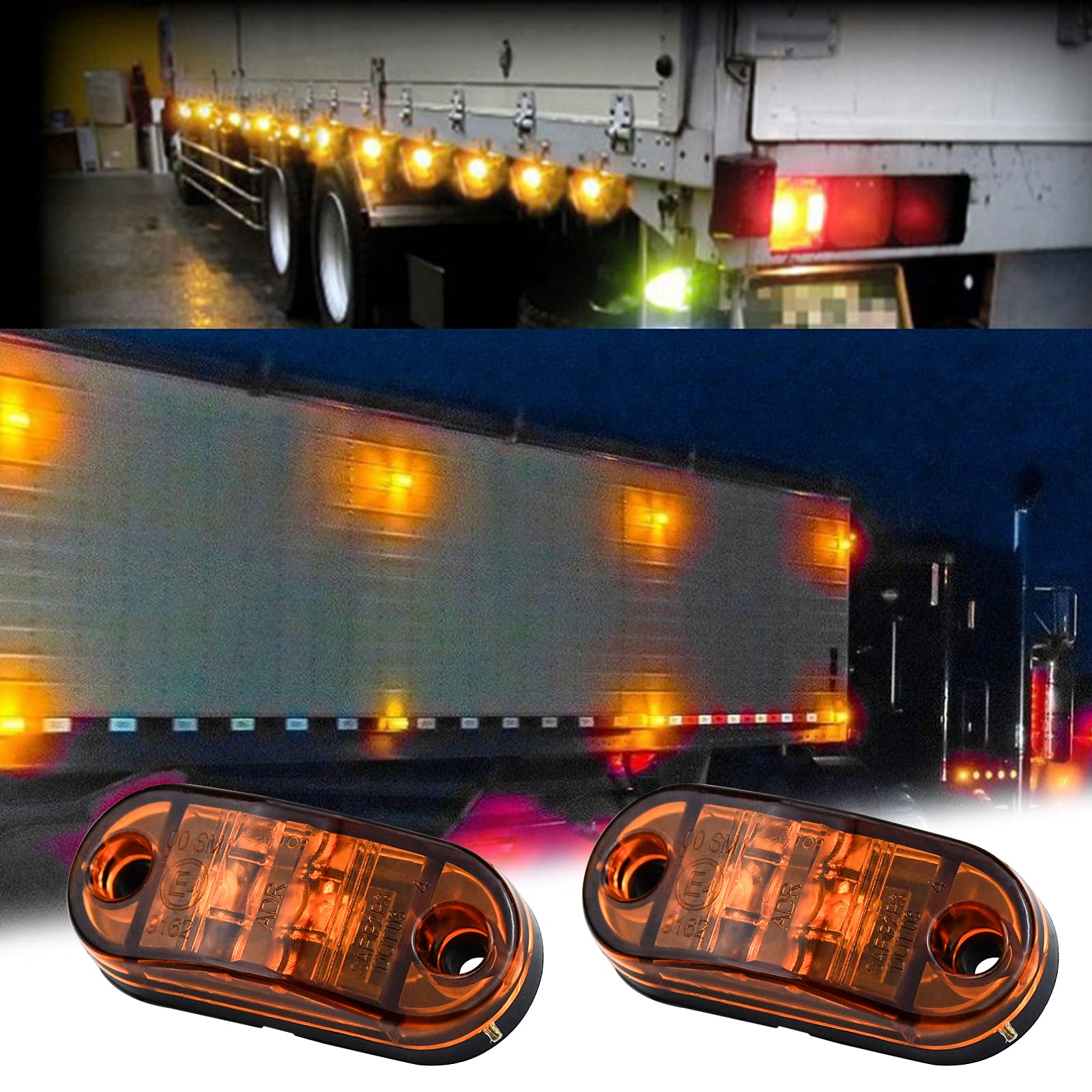 4 Pezzi LED Luci Laterali 12 V/24 V Universali per Rimorchi, Furgoni, Roulotte, Camion, Autocarri, Autobus e Auto