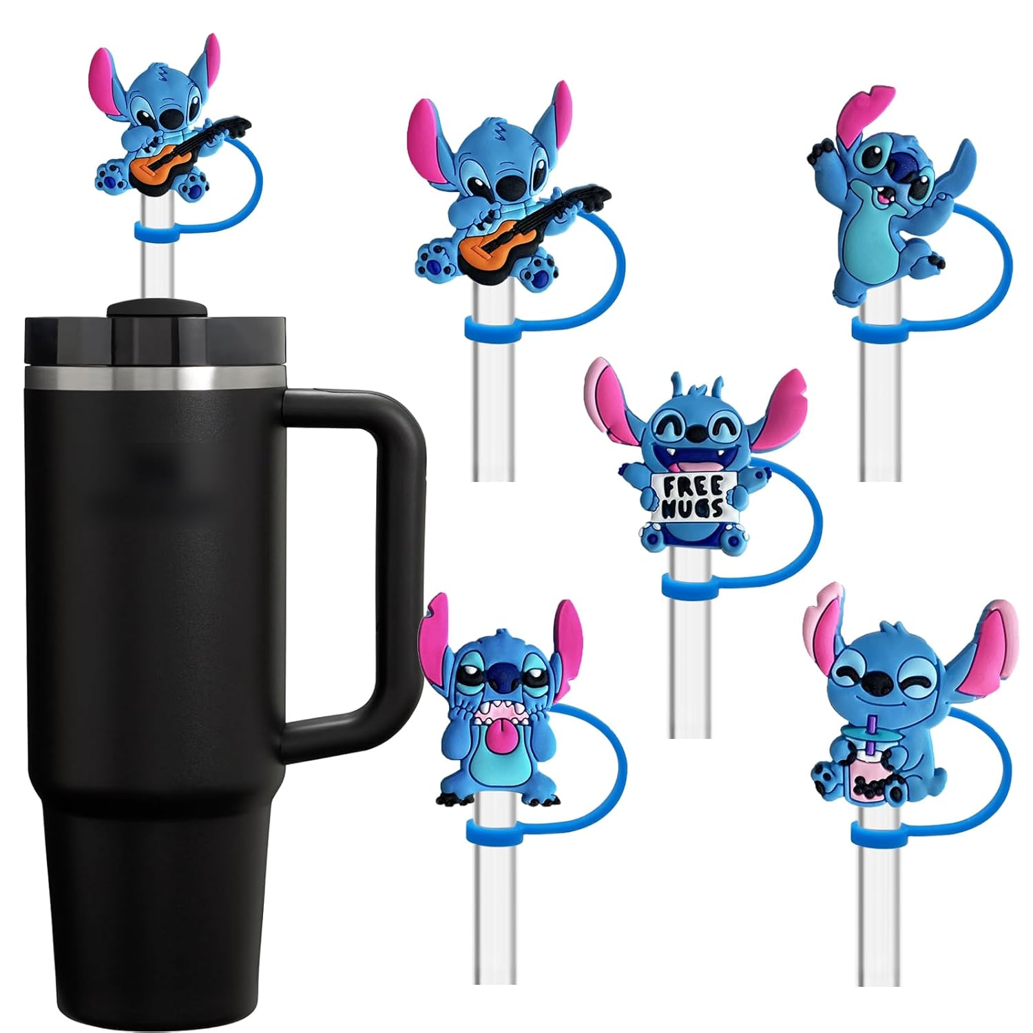 5 Pack Silicone Straw Toppers for Stanley Cup 40 30 oz Reusable Dust-Proof Straw Cover Cap Straw Accessories