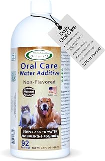 Oral Care Water Additive for Cats & Dogs – Gentle Dental Support – Reduces Breath Odors, Promotes Gum Health – No Brushing – Convenient for Daily Use, Non-Flavored, 32 FL oz