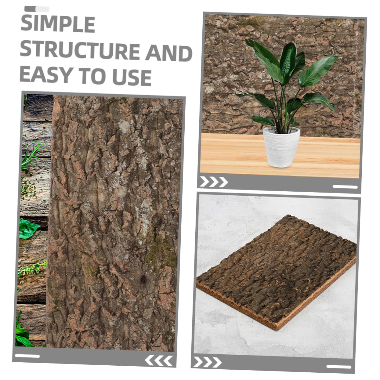Happyyami Bark Background Board Backing Supply Reptile Tank Turtle Tank Decor for Lizard Reptiles Vivarium Reptile Cage Substrate Habitat Terrarium Indoor Supplies Cork Bark Cork Board