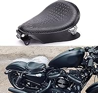 Vista 13 de Asiento Individual de Motocicleta Marrón de 3 Pulgadas con Remaches y Resorte con Placa Base, Kit de Montaje de 3 Pulgadas Compatible con Harley