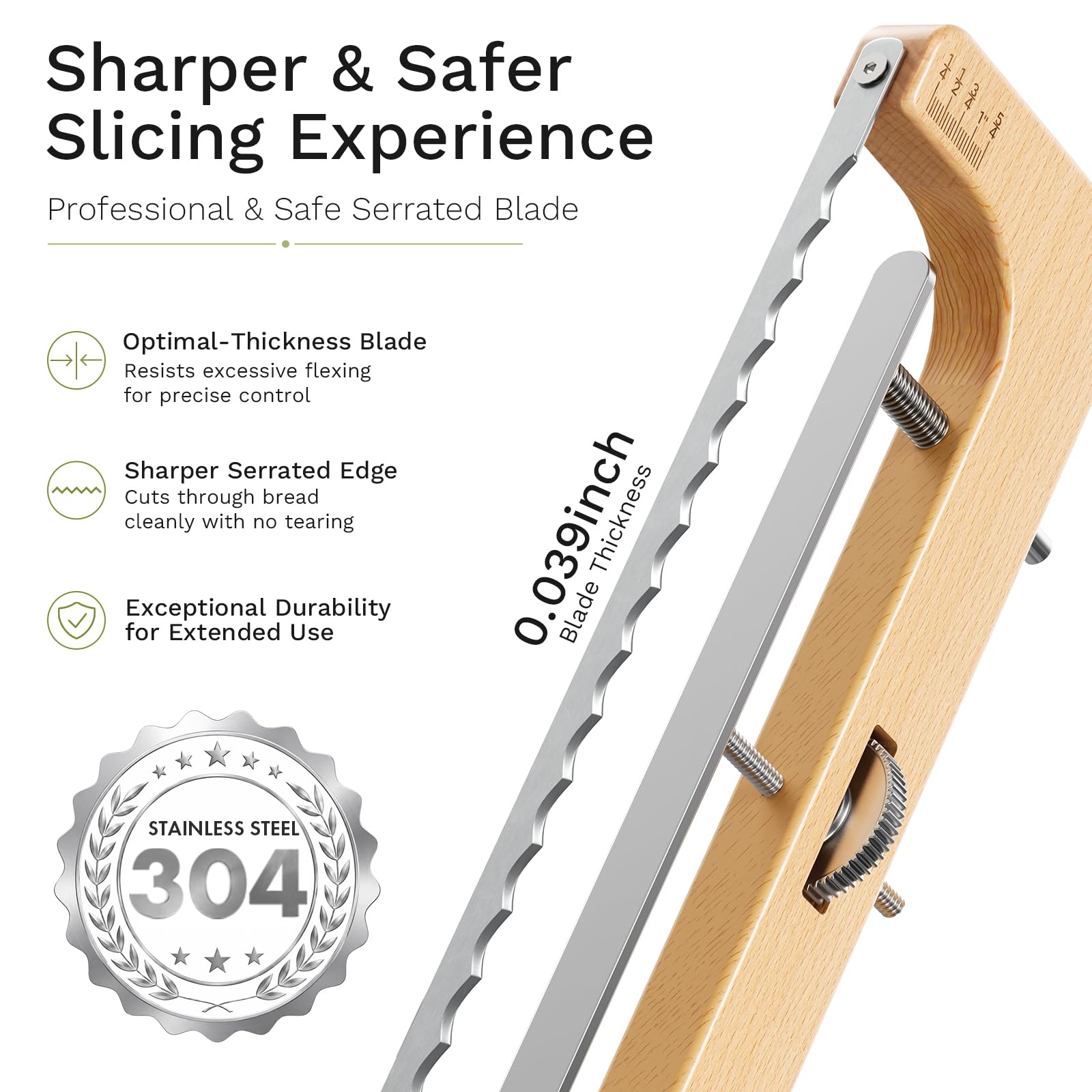 Bread Slicer for Sourdough & Bagels - Adjustable Thickness -5